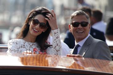 George Clooney and his new wife Amal Alamuddin appear for the first time after marrying