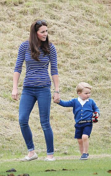 Prince George of Cambridge with Catherine, Duchess of Cambridge at the Gigaset Charity Polo Match at Beaufort Polo Club