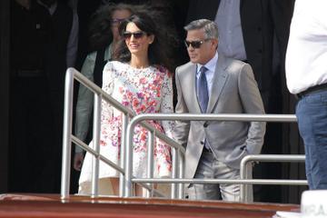 George Clooney and his new wife Amal Alamuddin appear for the first time after marrying