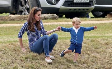 Prince George of Cambridge with Catherine, Duchess of Cambridge at the Gigaset Charity Polo Match at Beaufort Polo Club