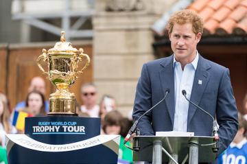 Prince Harry Launches The Rugby World Cup Trophy Tour