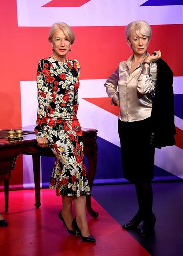 Helen Mirren meets her 3 wax figures at Madame Tussauds