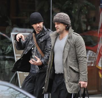 Colin Farrell on set of 'Dead Man Down'