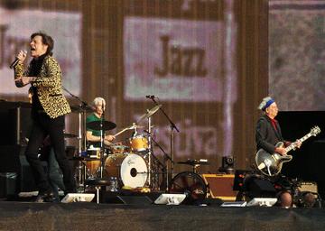 The Rolling Stones performing at their final concert of their tour
