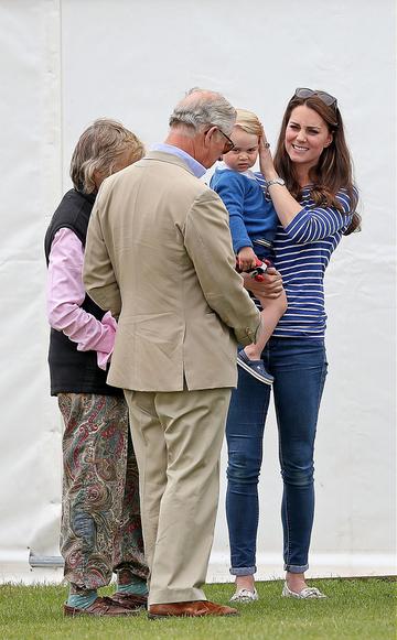 Prince George of Cambridge with Catherine, Duchess of Cambridge at the Gigaset Charity Polo Match at Beaufort Polo Club