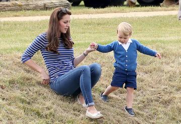 Prince George of Cambridge with Catherine, Duchess of Cambridge at the Gigaset Charity Polo Match at Beaufort Polo Club