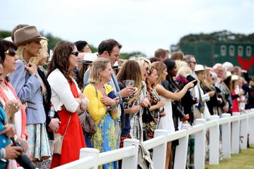 Prince George of Cambridge with Catherine, Duchess of Cambridge at the Gigaset Charity Polo Match at Beaufort Polo Club