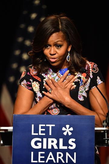 Michelle Obama in London promoting her 'Let Girls Learn' Initiative