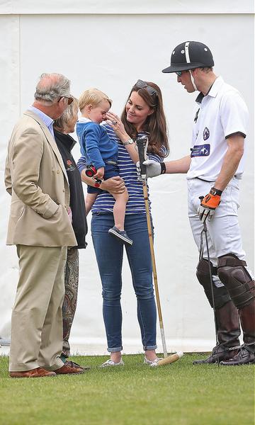 Prince George of Cambridge with Catherine, Duchess of Cambridge at the Gigaset Charity Polo Match at Beaufort Polo Club