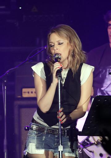 Kylie Minogue performs on stage