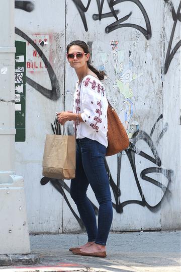 Katie Holmes strolling around