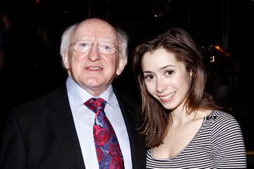 The President of Ireland, Michael D. Higgins visits the cast of 'Once'