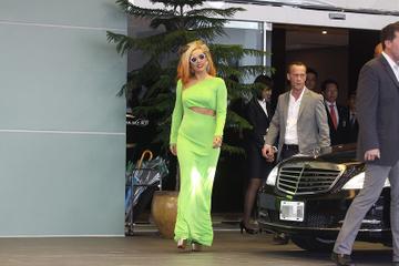 Lady Gaga in lime green