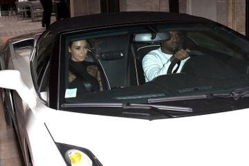 Kanye West and Kim Kardashian drive around Paris