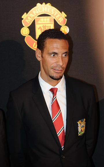 Manchester United football players pose