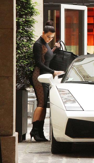 Kim Kardashian wears a revealing dress