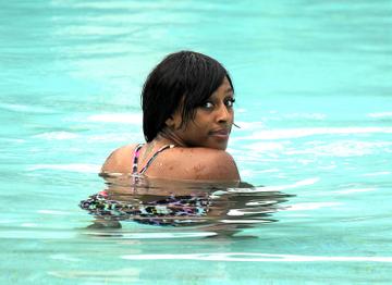 Alexandra Burke hitches a ride