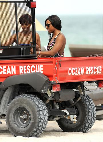 Alexandra Burke hitches a ride