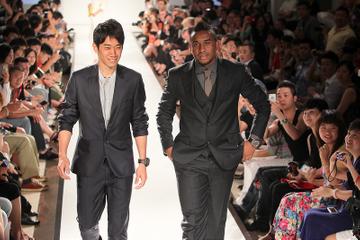 Manchester United football players pose