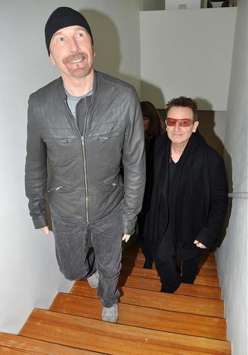 U2 members Bono and The Edge at the Kerlin Gallery