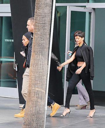 Rihanna and Chris Brown hand in hand
