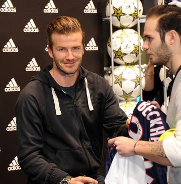 David Beckham at the adidas store Champs-Elysees