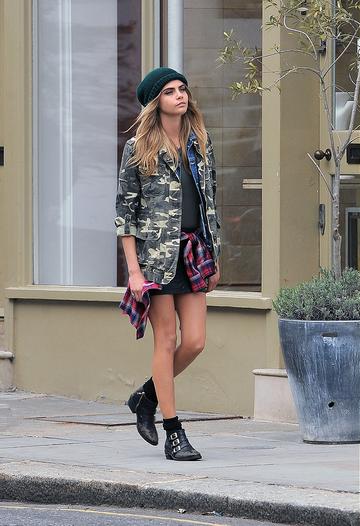 Cara Delevingne filming for Pepe Jeans