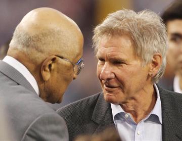 Harrison Ford and Calista Flockheart at Dodgers Game, LA