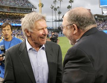 Harrison Ford and Calista Flockheart at Dodgers Game, LA