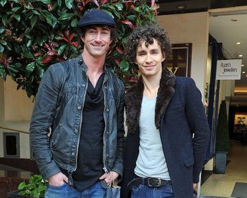 Robert Sheehan out and about with his brother