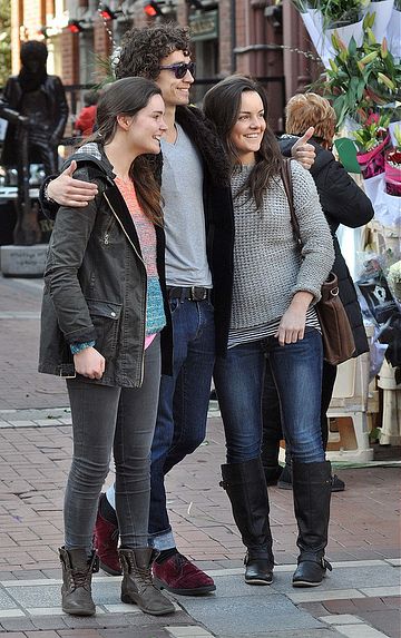 Robert Sheehan out and about with his brother