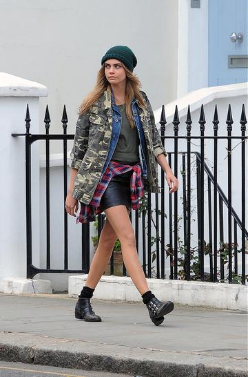Cara Delevingne filming for Pepe Jeans