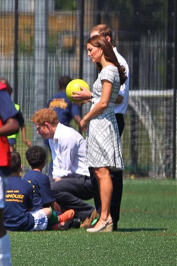 Catherine, Duchess of Cambridge, aka Kate Middleton on the football pitch