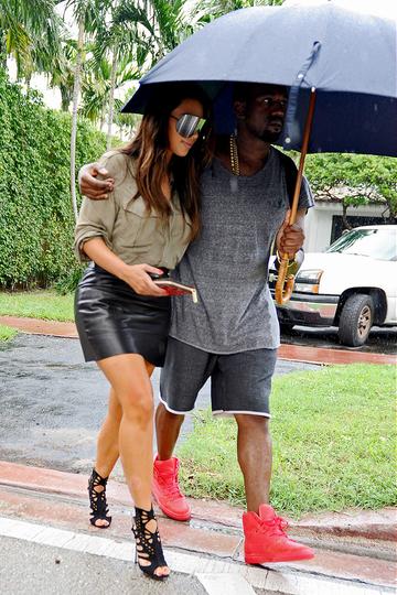 Kim Kardashian and Kanye West seen out and about
