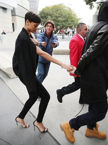 Rihanna and Chris Brown hand in hand