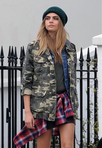 Cara Delevingne filming for Pepe Jeans