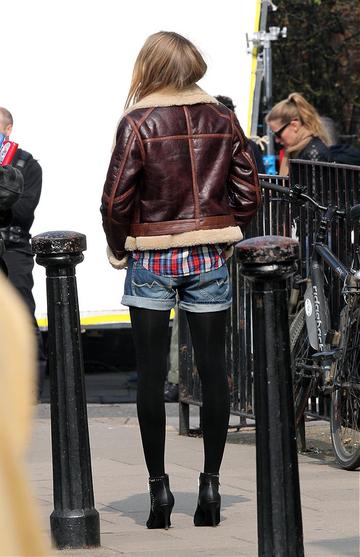Cara Delevingne filming for Pepe Jeans