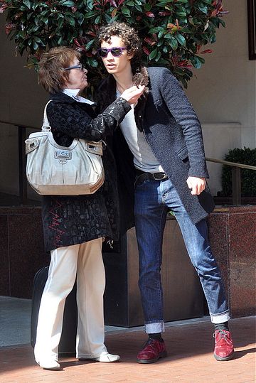 Robert Sheehan out and about with his brother