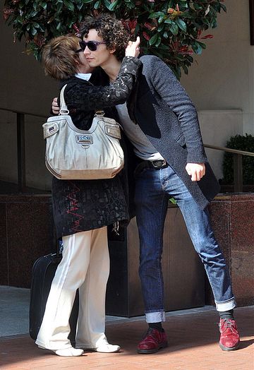 Robert Sheehan out and about with his brother