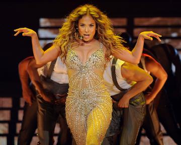 Jennifer Lopez Performing In Skin Tight Costume