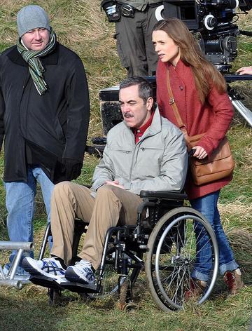 Actors on the film set of 'Gold' in Dublin