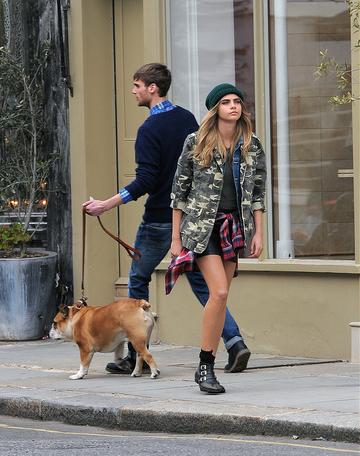 Cara Delevingne filming for Pepe Jeans