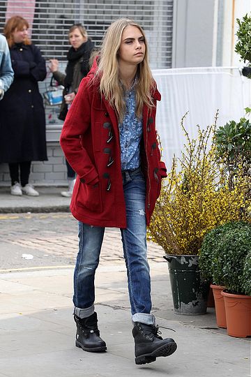 Cara Delevingne filming for Pepe Jeans