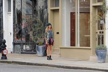 Cara Delevingne filming for Pepe Jeans