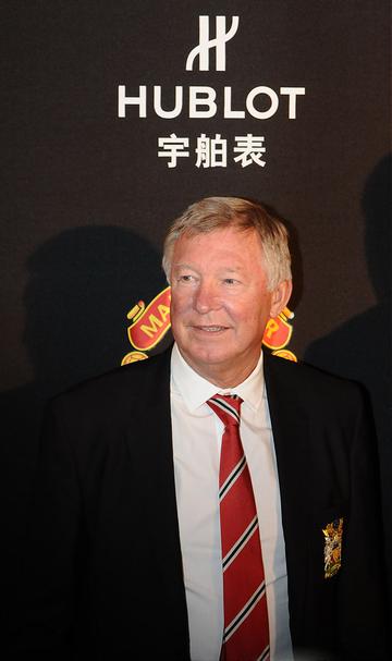 Manchester United football players pose