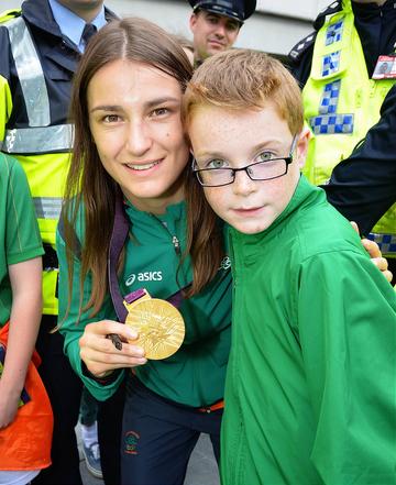 Medal winners from the Irish Olympic team arrive at Dublin Airport