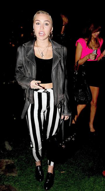 Miley Cyrus at Lil' Kim and Tiffany Foxx's 'Twisted' Music Video Shoot
