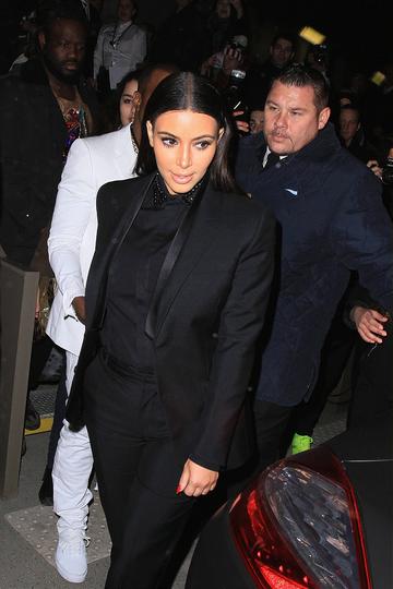Kanye West and a pregnant Kim Kardashian in Paris