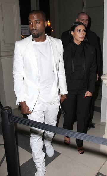 Kanye West and a pregnant Kim Kardashian in Paris