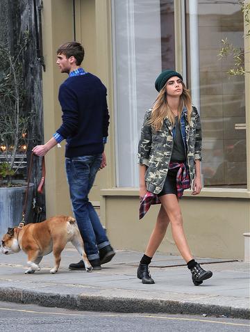 Cara Delevingne filming for Pepe Jeans